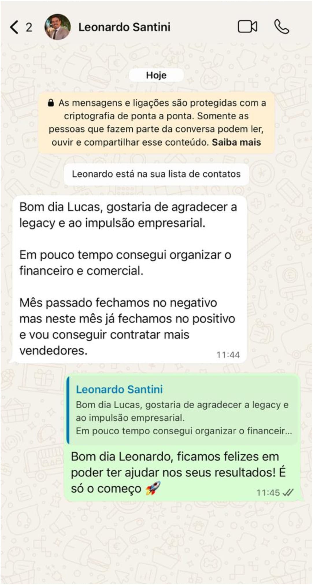 Print de resultado de cliente 1