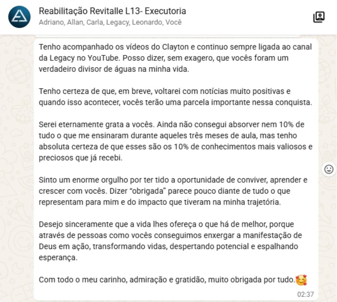 Mensagem de cliente do Impulsão Empresarial relatando resultado, print 10.