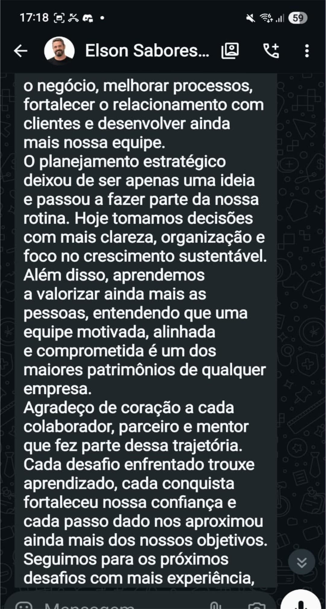 Mensagem de cliente do Impulsão Empresarial relatando resultado, print 3.